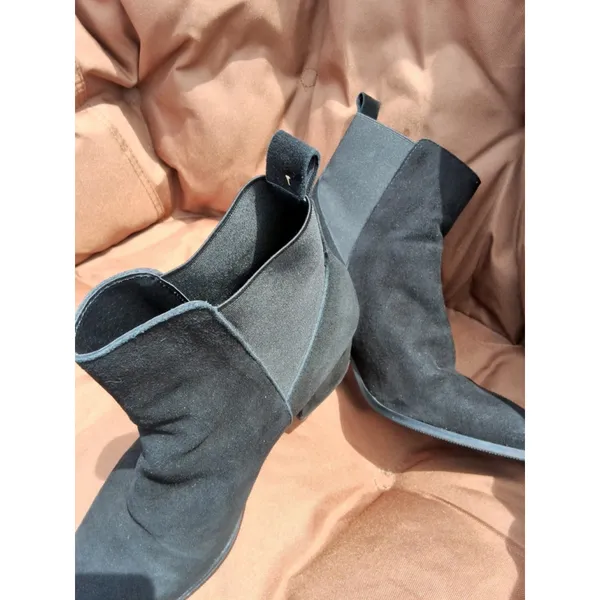 Sergio Rossi Women's Black Suede Ankle Boots Size 9 Elegant Designer Booties - Image 10
