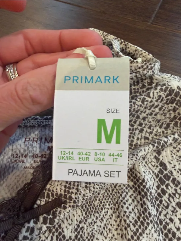 Primark Leopard Lace Cami Pajamas Size Medium NWT - C27-086 - Image 6