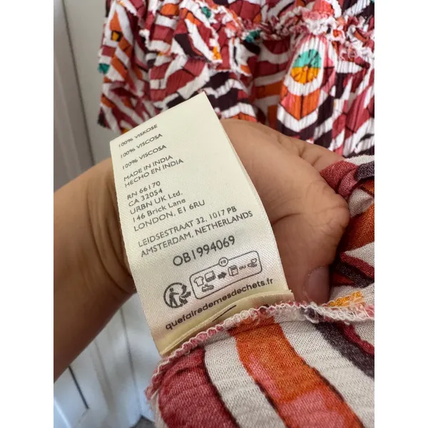 Anthropologie Maeve Short-Sleeve‎ Ruffle Yoke Colorful Blouse size xs - Image 10