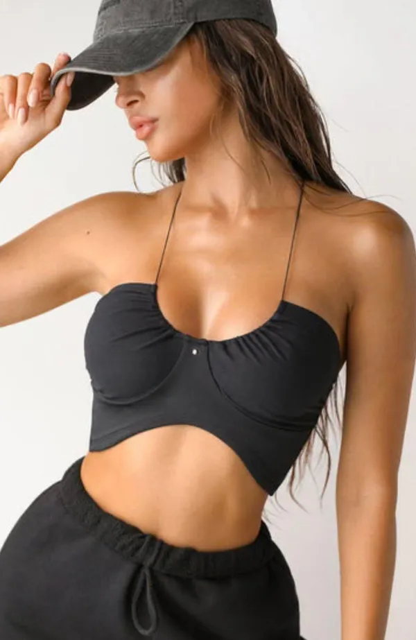 Joah Brown Curve Scrunch Top - Image 2