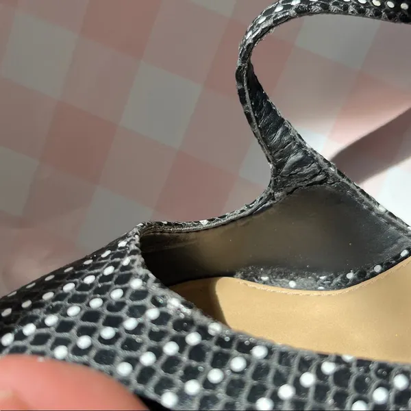 Giani Bernini  Black  polka withCrisscross Studded Heels - Image 9