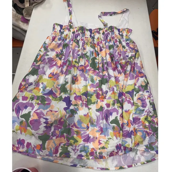 And The Why Floral Smocked Back Mini Dress Romper Skort Purple Orange 1XL NWT - Image 6