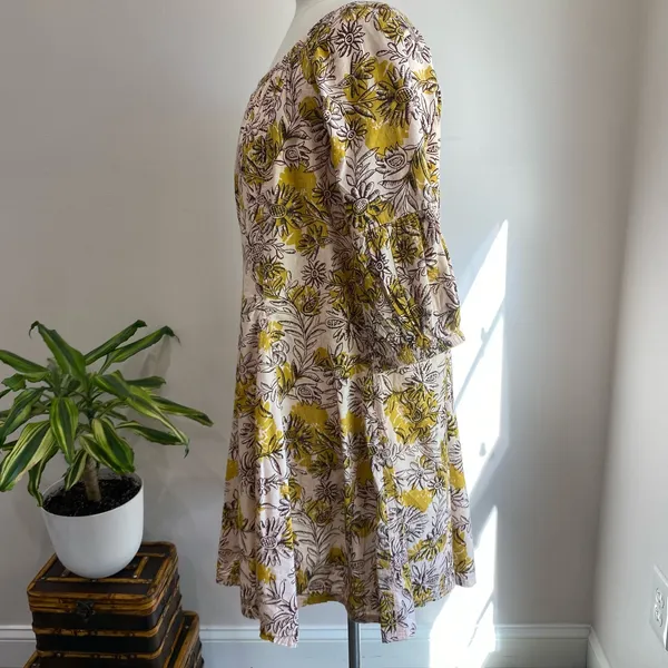NWT Anthropologie Daily‎ Practice Mollie Floral Tunic Dress XS Boho Cottagecore - Image 3