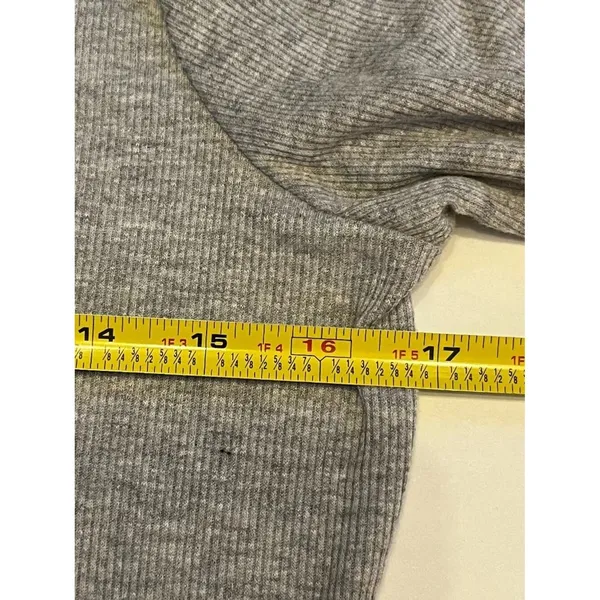 Tillys‎ Sz S Gray Pullover Crop Top Scoop Neck Ribbed Knit Slim Fit - Image 4