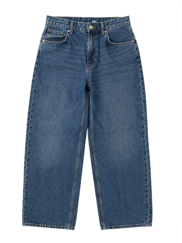H&M Divided High Waist Wide Leg Ankle Jeans - 6 - Image 2