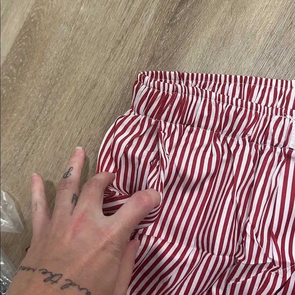 Red and White Striped Pajama pants - Image 3