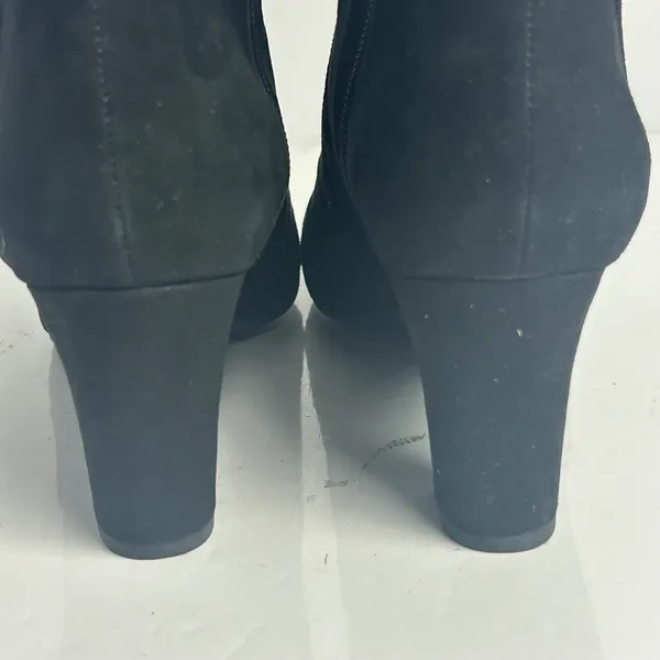 Clarks Tamryn Leaf Black Suede Knee High Block Heel Boots 9M - Image 9