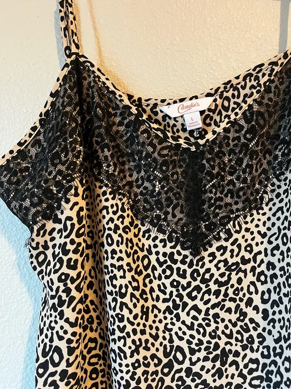 Candies leopard Print top with black lace Multiple Size L - Image 2