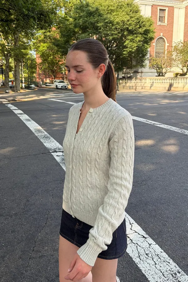 Brandy Melville OLSEN WOOL CABLE KNIT CARDIGAN - Image 2