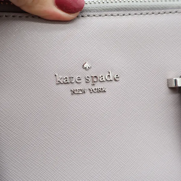 Kate Spade Satchel Womens Medium Larchmont Avenue Dome Gray Leather Crossbody - Image 2