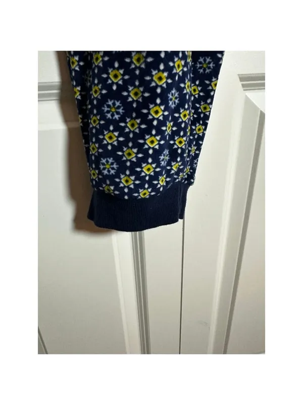 Cuddl Duds Pajamas Set L Blue Yellow Ultra Plush Velvet Fleece - Image 9