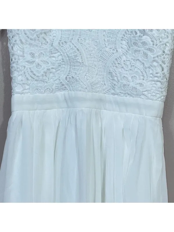 Lulus Lace Boho Dress XS Wedding Shower Rehearsal Bachelorette White Princess - Image 8
