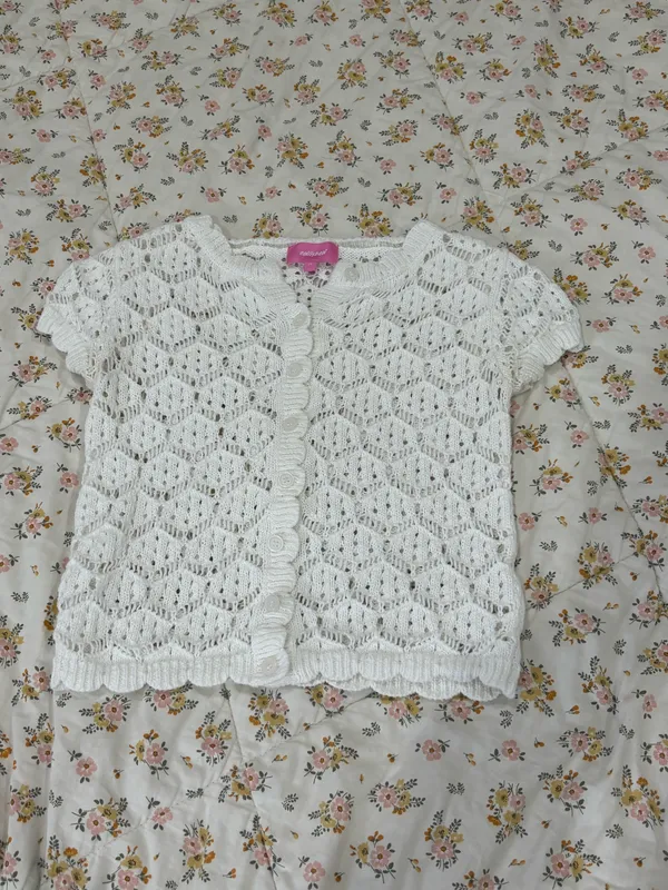 Edikted White Knitted Button- Up Top - Image 2