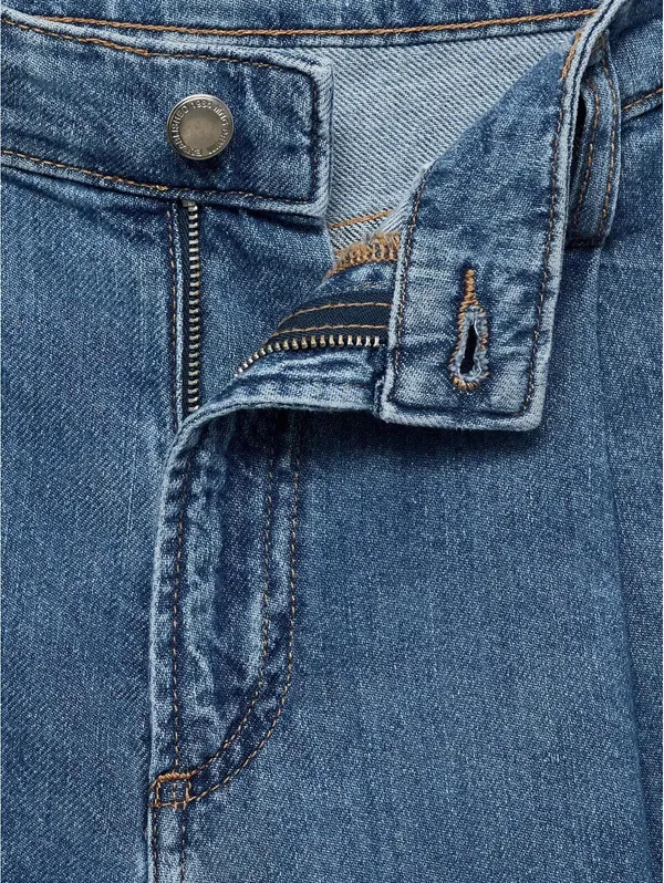 Mango Mid-Rise Denim Bermuda Shorts with Pleats NWT Medium Blue Size 2 (EUR 34) - Image 9