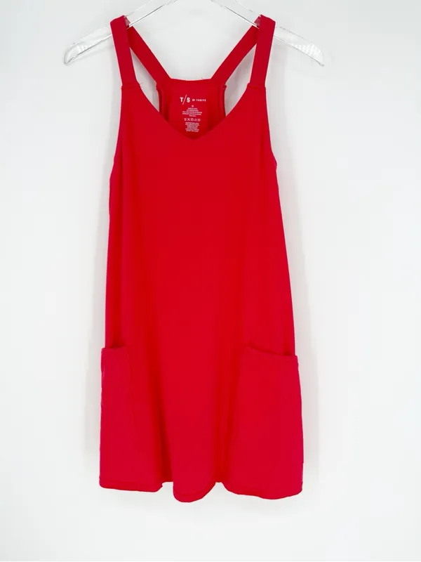 NEW T/S by Thrive Short Lined Mini Dress Women’s M Red Athleisure - Image 2