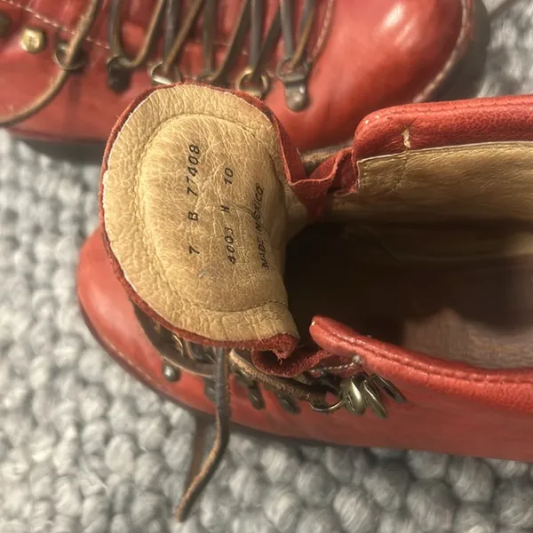 Frye Archie Hiking Red Leather Boots Women Size 7B - Image 4
