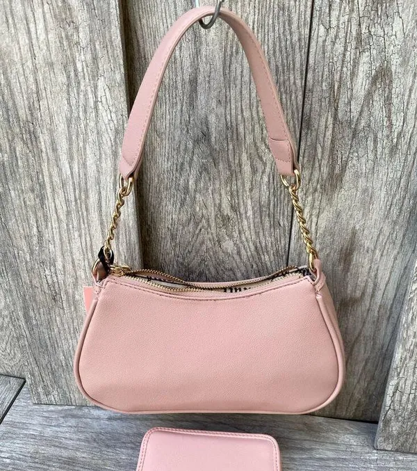 Juicy Couture | Pink Shoulder Bag & Zip Wallet Set | Rhinestone Logo - Image 2