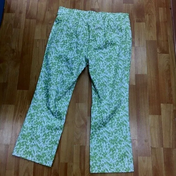 Motherhood‎ Womens Pants Size Small Maternity Green White Floral Crop NEW - Image 3