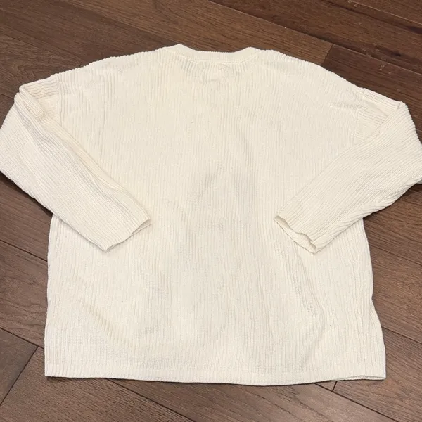 aerie Women’s Tan/Cream Button Up Long Sleeve Sweater Size S C1-052 - Image 5