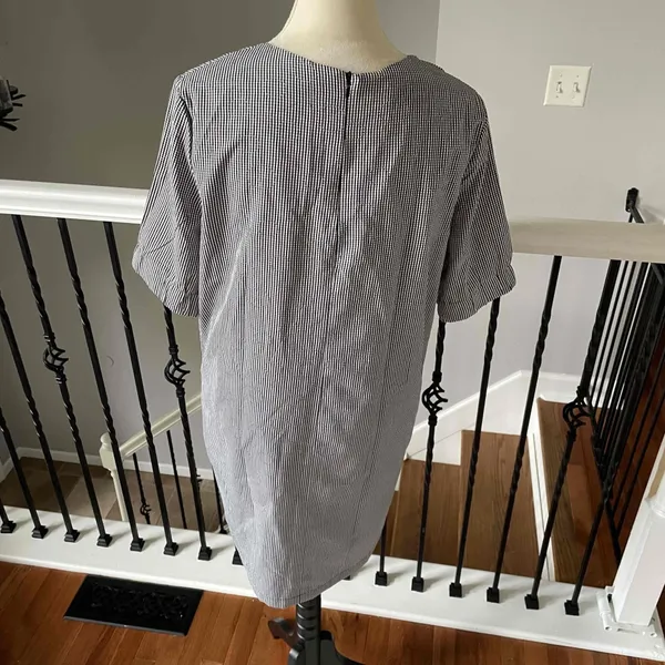 Handmade Womens Gingham Embroidery Puff Sleeve Dress Size M‎ - Image 4
