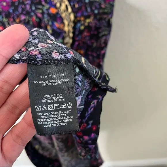 Anthropologie Maeve Cheetah Floral Multi‎ Purple Dress Knee Length Womens Size 0 - Image 8