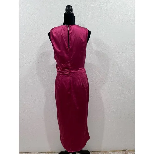 Lush‎ sleeveless pleated midi dress fuschia rose size medium - Image 7