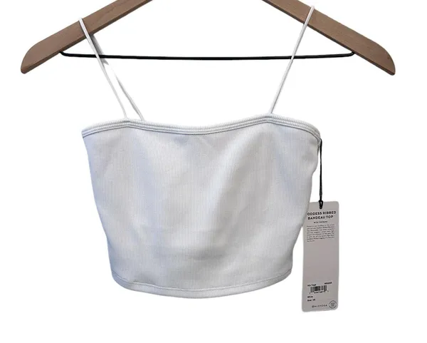 Alo Goddess Ribbed Bandeau Top White XS NWT SOLD OUT - Image 8