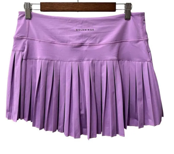 GOLD HINGE XL Purple Pleated Tennis Golf Skirt Built In Spandex Shorts Athletic - Image 8