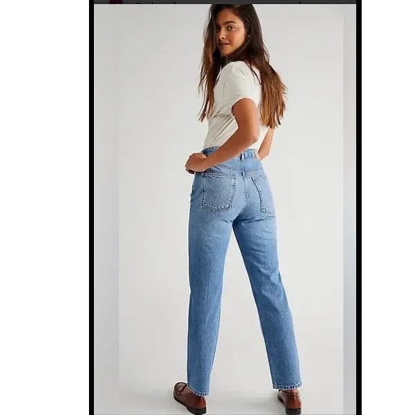 WE THE FREE CRVY‎ SIREN LOW RISE STRAIGHT LEG JEANS 33 layered minimalist boho - Image 2