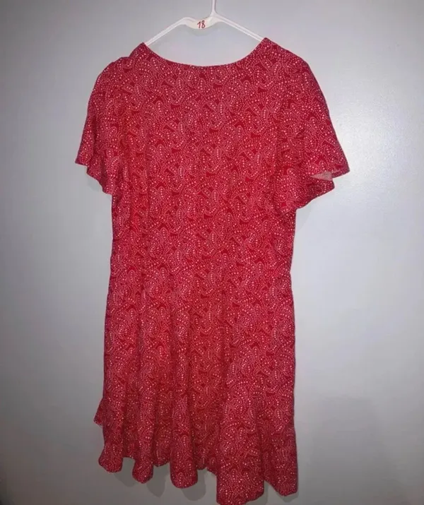 Universal Thread Medium Red Star Print Button Front Flutter Sleeve Mini Dress #1 - Image 8