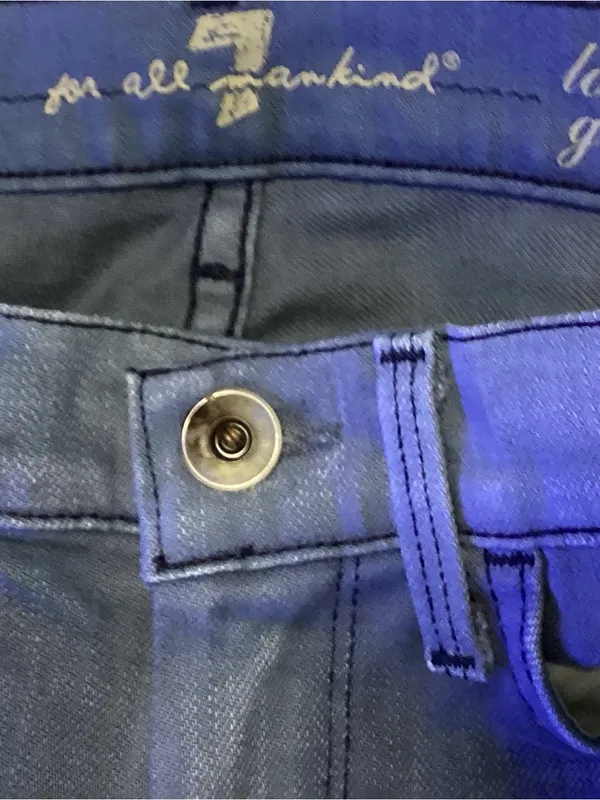 7 For All Mankind Straight Leg W24 Denim Ginger LowRise Gray Charcoal Wash - Image 4