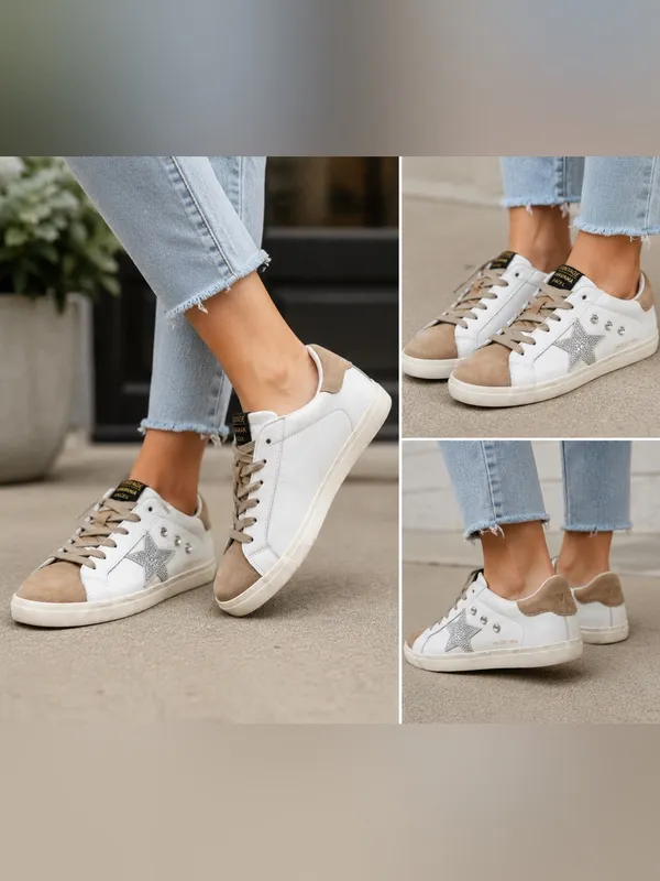 Vintage Havana Excel White Multi Rhinestone Star Sneakers Size 8.5 - Image 2