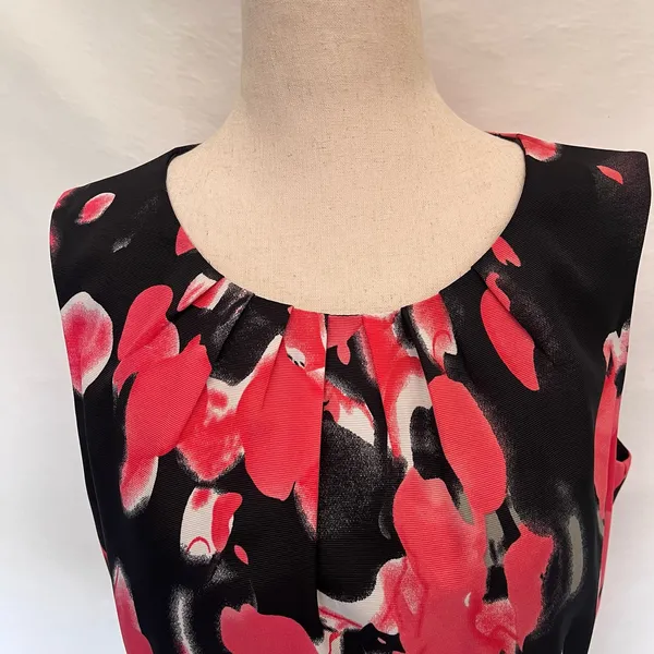 Nipon Boutique Fit Flare Dress Sz 8 Coral Floral Wedding Glam Career Cocktail - Image 4