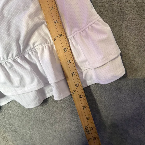 X By Gottex White Ruffle Hem Athletic Tennis Skort XS Activewear Golf Mini Skirt - Image 7