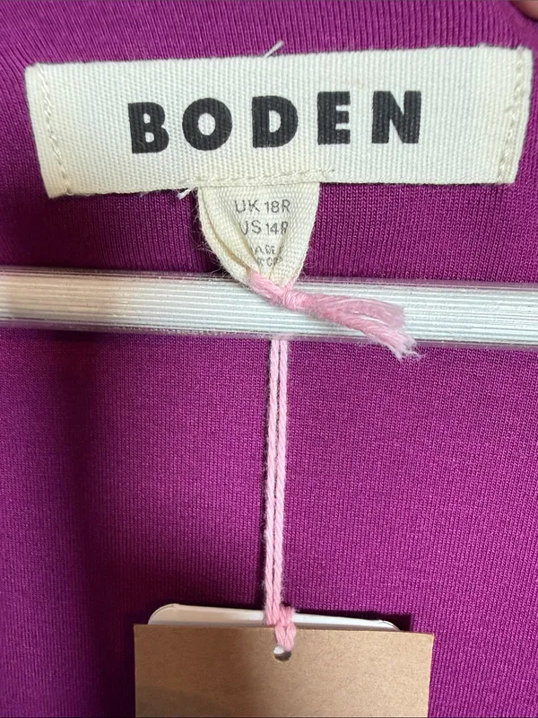 Boden Elodie Empire Midi Dress in Damson Berry Purple New with Tag W2536 Sz 14R - Image 4