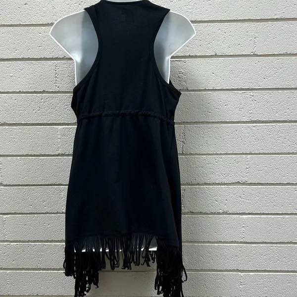 Wet Seal Y2K Festival Black Fringe Vest size M - Image 8