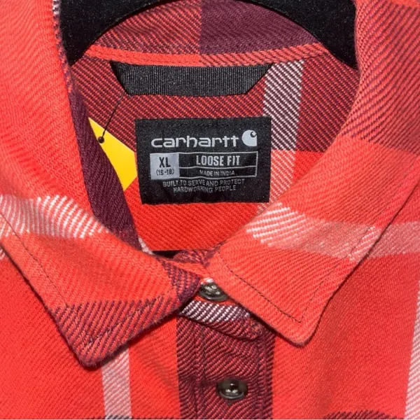 Carhartt 105036 Heavyweight Loose Fit Plaid Shirt - Image 5