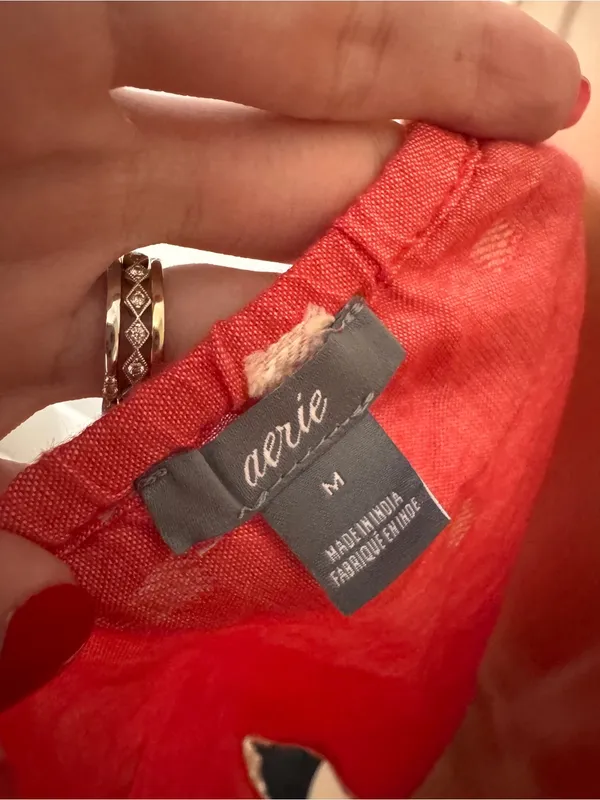 Aerie Boho Tank Top Red White Blue Medium Tassel - Image 5
