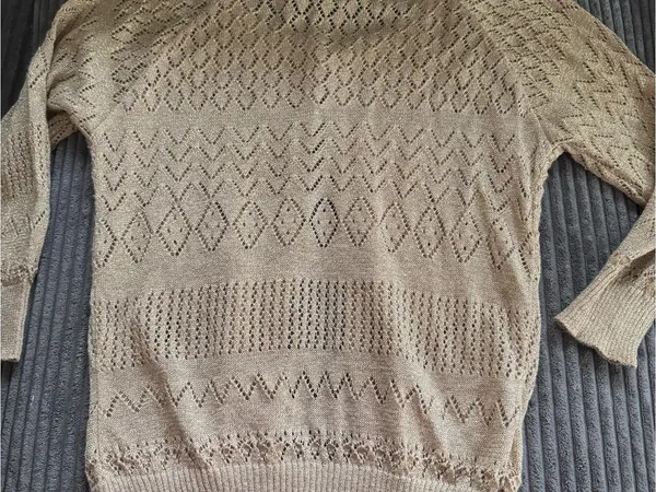 Vintage S Juniors Rampage Cardigan Metallic Gold Y2K Romantic Dianty Fairy Knit - Image 7