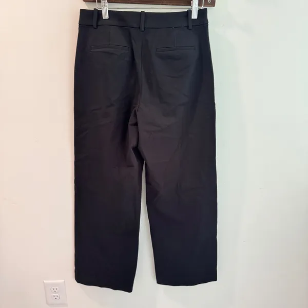 J.Crew Remy Pant Black Wide Leg Cropped Trouser Cotton Blend Womens 4 - Image 2