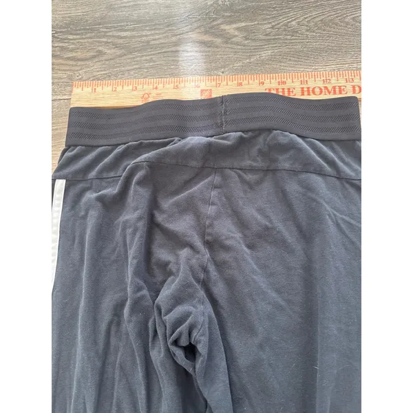 Adidas Womens Black Three Stripe Track Pants Activewear Size Medium - Image 6