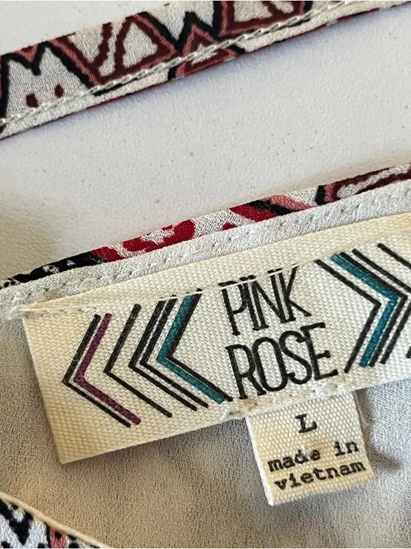 Pink Rose Striped Boho V-Neck Spaghetti Strap Dress - Red, Brown, Gray - Image 6