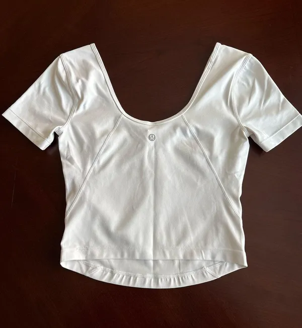 Lululemon Align Cropped Short Sleeve White - Image 2