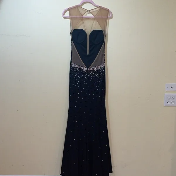 Womens Jovani Cocktail Dress Black Open Back - Image 8