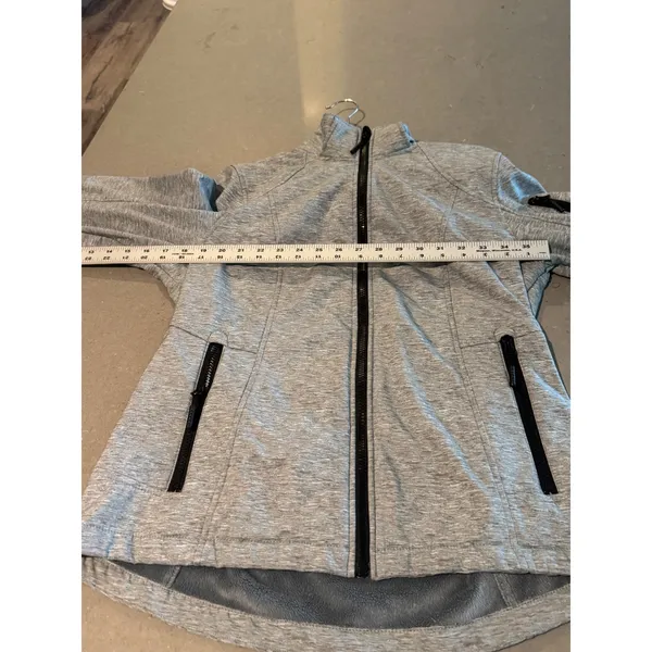 FREE COUNTRY Womens Softshell‎ Jacket Gray Fleece Lined Full Zip Size Medium - Image 3