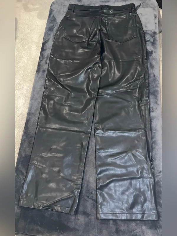 Abercrombie & Fitch Vegan Leather High Rise Loose Pant in Black Size 28 / 6 NWT - Image 10