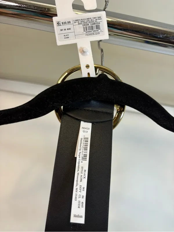 NWT- a new day Black Belt with Gold Ring Buckle - Med - Image 3