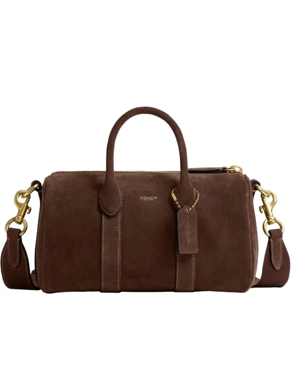 NEW Coach Compass 25 Suede Satchel Chocolate Brown Crossbody CFA51 NWT - Image 2