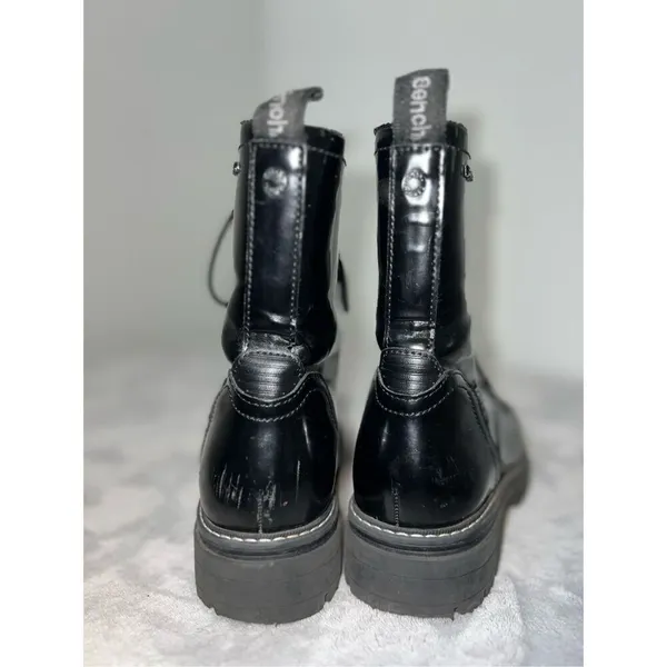 BENCH Women’s Lace Up Black Moto Combat Boots 10 - Image 3