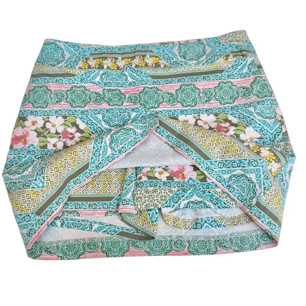Versona Floral Geometric Pull On Stretchy Multicolor Skort Preppy Size 12 - Image 4